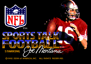 Sports Talk Football '93 Starring Joe Montana screenshot 2 for Sega Genesis